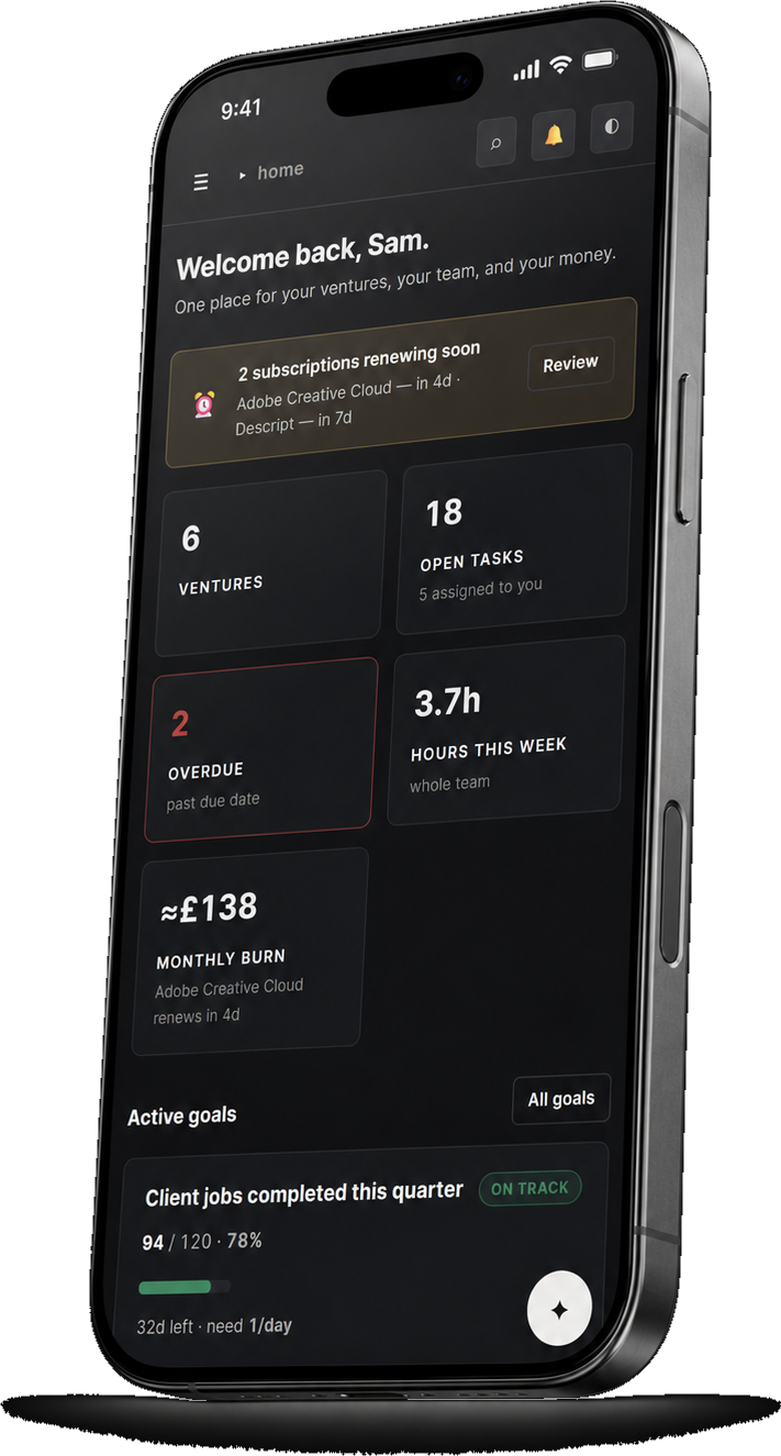 The OkenHub dashboard on a phone