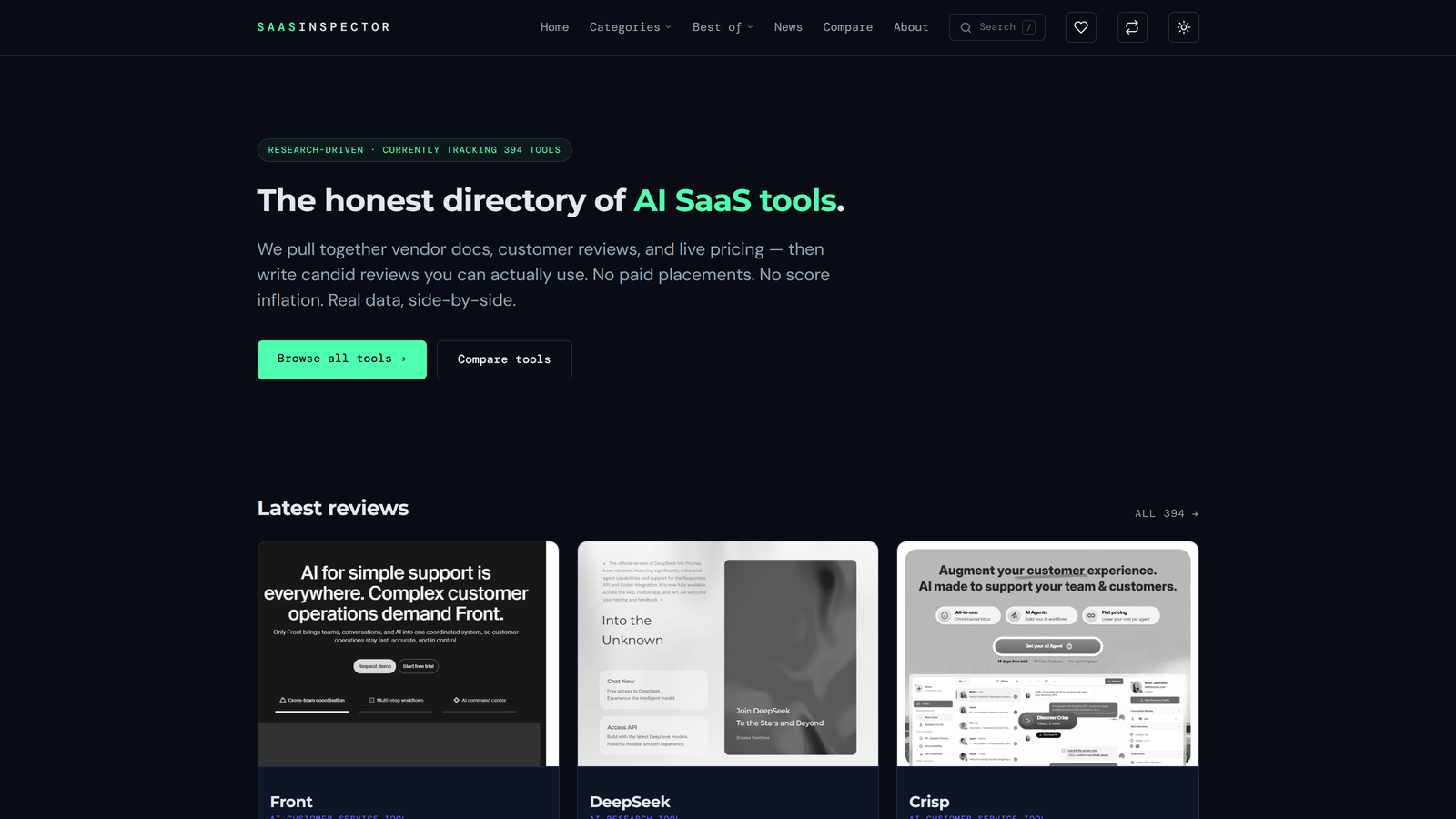 SaaSInspector, the software comparison site